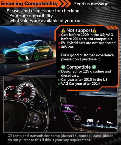 Shadow OBD2 Digital Meter Gauge D-Meter 2 Multi-Functional Display with OverSpeed Warning, Boost, Water Temp, Volt, Speed, RPM, Mileage and Other Alarm Function for 12V CANBUS Car Year Since 2012 in Saudi Arabia