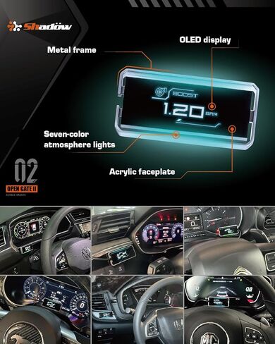 Shadow OBD2 Digital Meter Gauge D-Meter 2 Multi-Functional Display with OverSpeed Warning, Boost, Water Temp, Volt, Speed, RPM, Mileage and Other Alarm Function for 12V CANBUS Car Year Since 2012 in Saudi Arabia