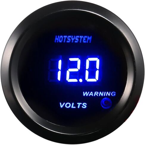 HOTSYSTEM الفولتميتر الإلكتروني الجهد فولت مقياس متر الأزرق الرقمي LED 2 بوصة 52 مللي متر للسيارات السيارات السيارات in Kuwait