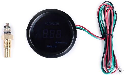 HOTSYSTEM الفولتميتر الإلكتروني الجهد فولت مقياس متر الأزرق الرقمي LED 2 بوصة 52 مللي متر للسيارات السيارات السيارات in Kuwait