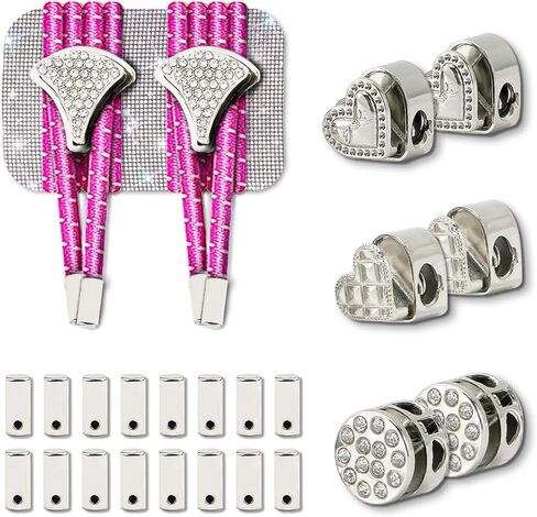 4 أزواج من أقفال الحبل المعدنية من MUNAN لعدم وجود أربطة أحذية مع 16 قطعة من أطراف رباط الحذاء، وسدادة برباط بفتحة مزدوجة، واستبدال قفل عالي التحمل in Kuwait