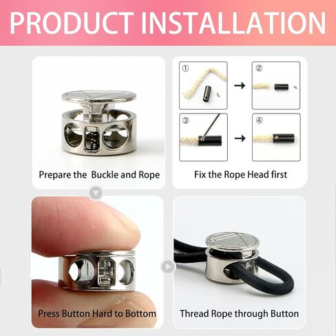 4 أزواج من أقفال الحبل المعدنية من MUNAN لعدم وجود أربطة أحذية مع 16 قطعة من أطراف رباط الحذاء، وسدادة برباط بفتحة مزدوجة، واستبدال قفل عالي التحمل in Kuwait