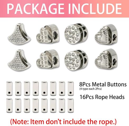 4 أزواج من أقفال الحبل المعدنية من MUNAN لعدم وجود أربطة أحذية مع 16 قطعة من أطراف رباط الحذاء، وسدادة برباط بفتحة مزدوجة، واستبدال قفل عالي التحمل in Kuwait