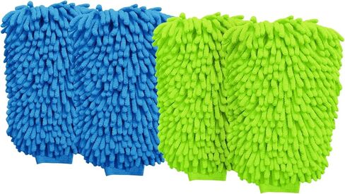 JOJOHEDIA car wash mitt,wash Mitts for car Washing,Microfiber wash mit,Scratch & Lint Free Chenille Microfiber Wash Mitt (Blue,2pack) in Saudi Arabia
