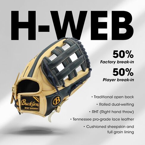 Buckler 'Core' Series - Kip Leather Baseball Gloves - Outfielder - 12.75" - Right-Hand-Throw in Saudi Arabia