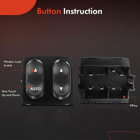 A-Premium Front Driver Power Window Switch Compatible with Ford F-150 F150 1999-2002 F-250 F250 1999 Standard Cab 2-Door Only, Replace # XL3Z14529AA in Saudi Arabia