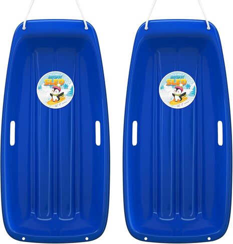 AGPTEK 35 بوصة متين للانحدار Sprinter Toboggan Snow Sled للبنين والبنات والبالغين مع مقابض مدمجة وحبل سحب in Kuwait