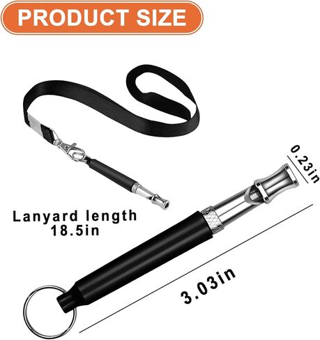 6 قطع من صفارة الكلاب بالموجات فوق الصوتية، صفارة كلب صامتة بالموجات فوق الصوتية مع حبل احترافي لاستدعاء الكلاب وإيقاف نباح الكلاب، صفارة تدريب للكلاب، مع حبل أسود وجهاز نقر (أسود + برتقالي) in Kuwait