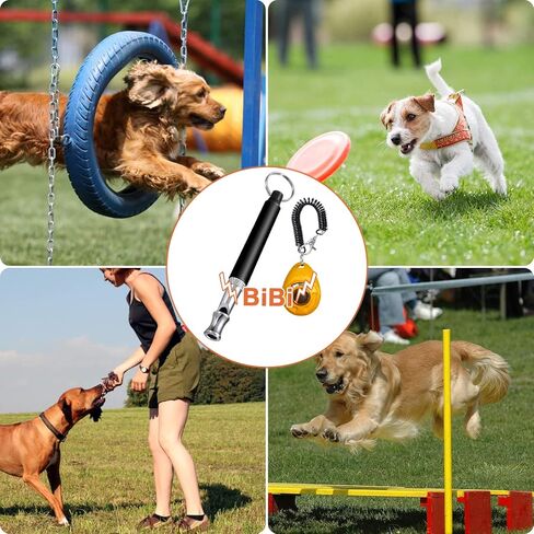 6 قطع من صفارة الكلاب بالموجات فوق الصوتية، صفارة كلب صامتة بالموجات فوق الصوتية مع حبل احترافي لاستدعاء الكلاب وإيقاف نباح الكلاب، صفارة تدريب للكلاب، مع حبل أسود وجهاز نقر (أسود + برتقالي) in Kuwait