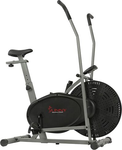 Sunny Health & Fitness Air Bike Fan Exercise Bike with Digital Monitor, Full Motion Arm Exercisers, and Adjustable Seat in Saudi Arabia