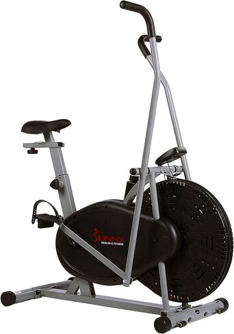 Sunny Health & Fitness Air Bike Fan Exercise Bike with Digital Monitor, Full Motion Arm Exercisers, and Adjustable Seat in Saudi Arabia