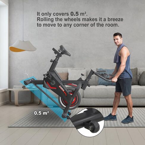 GEONEO Exercise Bike, Exercise Bike for Home, Stationary Indoor Cycling Bike Cardio Gym with pad Holder and LCD Monitor,Silent Belt Drive & 35 LBS Flywheel in Saudi Arabia