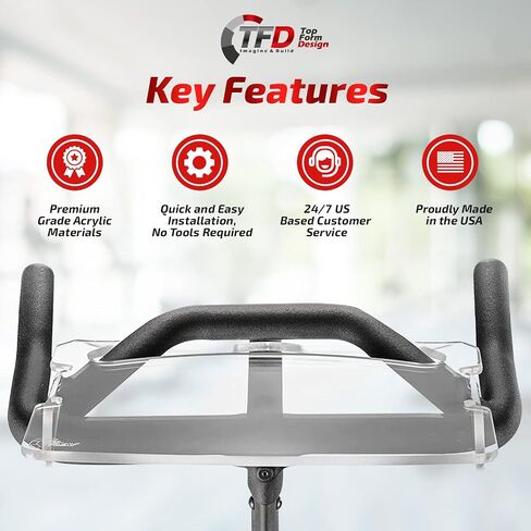 TFD The Tray3D | Compatible with Peloton Bike Gen 3 & Bike+ (Both Models), Made in the USA, Laptop & Desk Tray Holder | Designed with Premium Grade Acrylic Materials - The Ultimate Peloton Accessories in Saudi Arabia