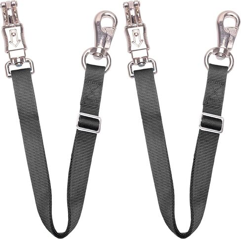 Adjustable Trailer Tie （2 Pack）-Trailer Nylon Strap Tie for Horse Haulage，Adjusted from 25 to 37" (Black) in Kuwait