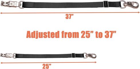 Adjustable Trailer Tie （2 Pack）-Trailer Nylon Strap Tie for Horse Haulage，Adjusted from 25 to 37" (Black) in Kuwait
