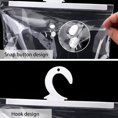 Hanging Storage Bags,Large Hook Hang-Up Clear Plastic Bags,Book Pouch Kids School Supply Kit for Classroom Library Pharmacy Use,School Supplies for Girls and Boys,10" X13" (Set of 12) in Kuwait