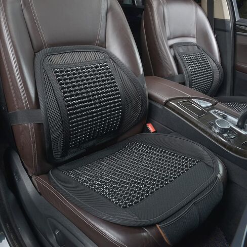 Beaded Car Seat Cushion Massaging Durable Large Beaded seat Covers for Cars Chair Trucks for Autumn Summer 1-PC (1-Black-FD) in Saudi Arabia
