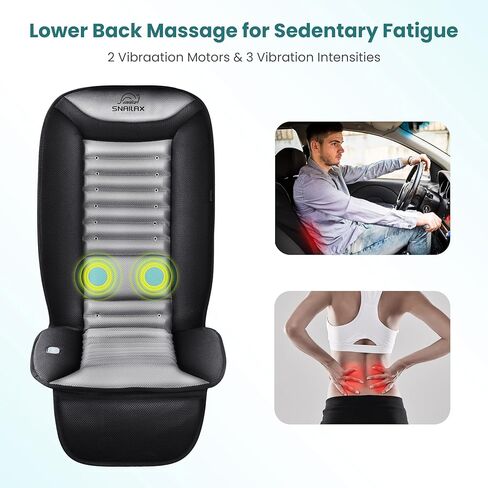 غطاء مقعد سيارة تبريد Snailax، وسادة مقعد سيارة تبريد مع تدليك الظهر، غطاء مقعد تبريد للسيارات والمكتب المنزلي، 2 سرعة هواء تبريد و2 شدة تدليك، متضمن محول السيارة والمنزل in Kuwait