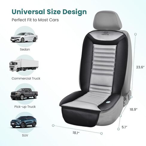 غطاء مقعد سيارة تبريد Snailax، وسادة مقعد سيارة تبريد مع تدليك الظهر، غطاء مقعد تبريد للسيارات والمكتب المنزلي، 2 سرعة هواء تبريد و2 شدة تدليك، متضمن محول السيارة والمنزل in Kuwait