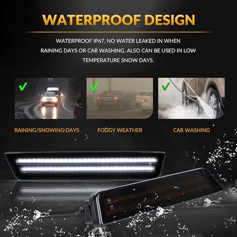 DERMOKA LED Side Marker Lights Rear White Bumper Marker Lamp Reflectors for 2008-14 Dodge Challenger & 2011-14 Charger 2PCS, Smoked Len in Saudi Arabia