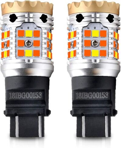 LASFIT 3157CK LED Switchback 3057CK 4057CK 4157CK فقط لمقبس CK ثنائي اللون أبيض/كهرمان LED مصباح إشارة الانعطاف CANBUS خالٍ من الأخطاء ضد فرط فلاش لمبة (2 قطعة) in Kuwait