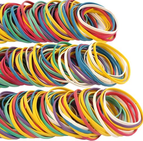 AIWOQI Rubber Bands 250pcs size #33 rubber band size 33 colors Elastic Band rubber Bands Blue green purple yellow white red for Office School Home Strong Loop Office Supplies in Saudi Arabia