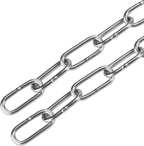 LEXININ 1/8 Inch x 32 Ft Stainless Steel Proof Coil Chain, 3mm x 10m Metal Chain Link for Hanging Clothes, Plants in Saudi Arabia