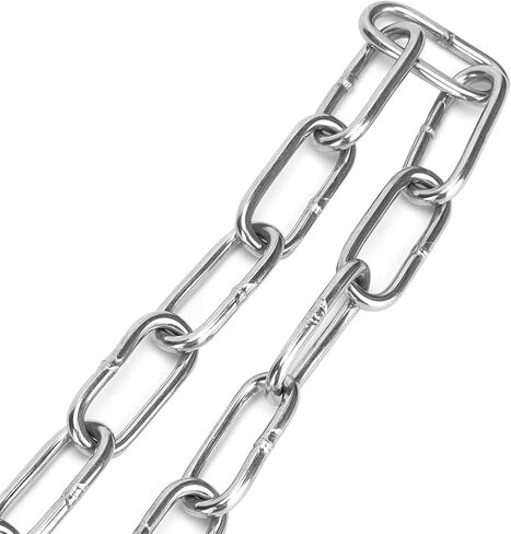 LEXININ 1/8 Inch x 32 Ft Stainless Steel Proof Coil Chain, 3mm x 10m Metal Chain Link for Hanging Clothes, Plants in Saudi Arabia