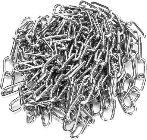 LEXININ 1/8 Inch x 32 Ft Stainless Steel Proof Coil Chain, 3mm x 10m Metal Chain Link for Hanging Clothes, Plants in Saudi Arabia