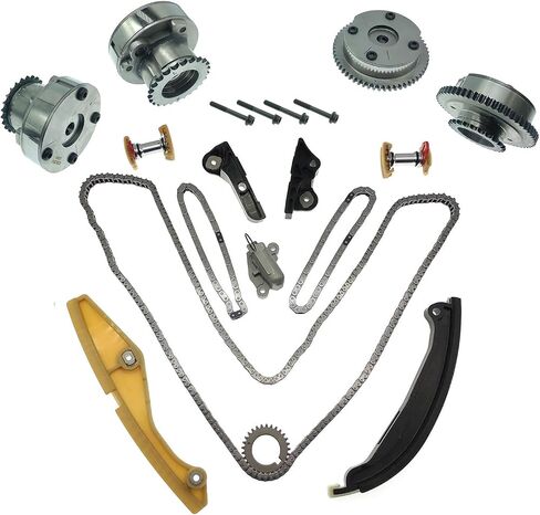 ZDKK 1set Timing chain kit AT4Z6L266B AT4Z6K254A Fits for 2011-2018 MKX 3.5L/3.7L DOHC VCT SMPI Replace OE AT4Z6K255A AT4Z6B274A Auto Parts in Saudi Arabia