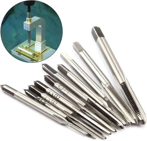 10 Pcs Micro Taps Metric Straight Flute Hand Tap Sets, High Speed Steel Machine Tap Sets for Clocks and Watches Tapping By STARVAST Size M1-M3.5 in Kuwait