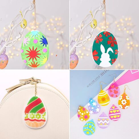 Wehous 2PCS Easter Resin Molds, Egg Resin Mold Keychain Mold with Hole Unique Jewelry Pendant Earrings Silicone Molds Bunny Egg Shape Epoxy Resin Casting Clay Mold Art Craft Keychain Easter Home Decor in Saudi Arabia