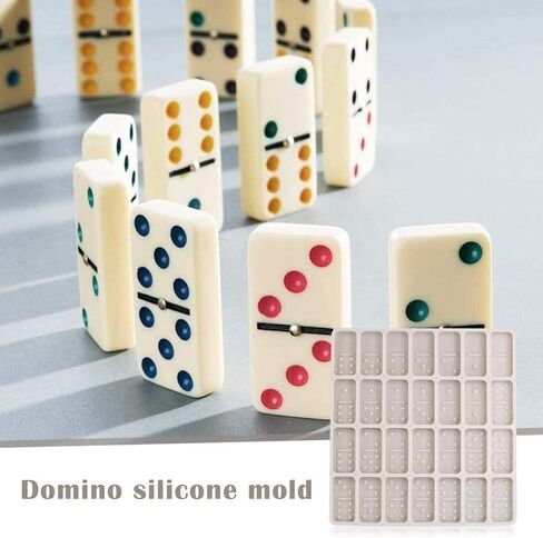 Domino Silicone Molds for Resin Casting,Big Size 28 Cavities Epoxy Resin Dominoes Mold for DIY Epoxy Resin Personalized Dominoes, Craft Jewelry Making Tools (Green)) in Saudi Arabia