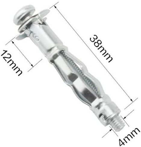 SJZBIN 30PCS Silver M4x38 Metal Molly Bolts Hollow Wall Anchors Drywall Anchors for Heavy Duty Picture Hangers, Hand Mirror, Floating Shelves, Wall Clock in Saudi Arabia
