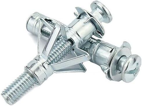 SJZBIN 30PCS Silver M4x38 Metal Molly Bolts Hollow Wall Anchors Drywall Anchors for Heavy Duty Picture Hangers, Hand Mirror, Floating Shelves, Wall Clock in Saudi Arabia