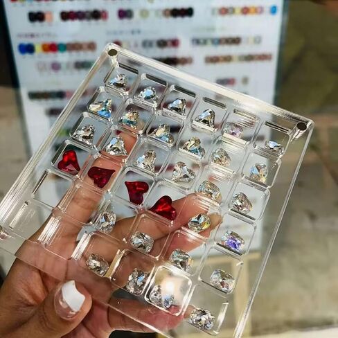 Acrylic Magnetic Seashell Display Box,Portable Display Box,36 Grids Diamond Gemstone Beads Storage Display Organizer Box,Clear Mini Seashell Storage Box (1, 36 Grids - Small) in Saudi Arabia