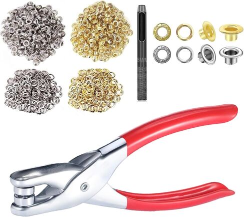 1203 Pcs Grommet Eyelet Pliers Tool Kit-1/4 Inch Eyelet Hole Punch Pliers Kit, for Fabric, Leather, Belt, Shoes, Clothes in Kuwait