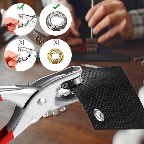 1203 Pcs Grommet Eyelet Pliers Tool Kit-1/4 Inch Eyelet Hole Punch Pliers Kit, for Fabric, Leather, Belt, Shoes, Clothes in Kuwait