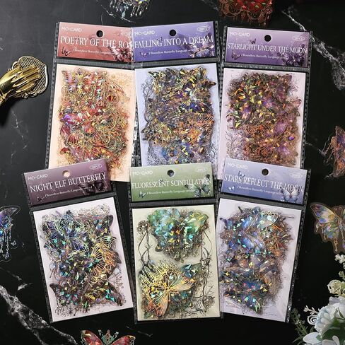 Dizdkizd Glitter Holographic Stickers, Europe Stained Glass Window Theme, Transparent and Waterproof, 60 Pieces Aesthetic Art Stickers Large for Scrapbooking, Card Making, Bible Journal, Craft Project in Saudi Arabia
