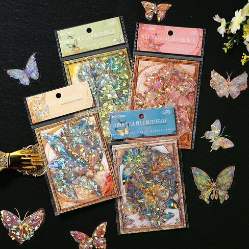 ملصقات ثلاثية الأبعاد لامعة من Dizdkizd، موضوع نافذة من الزجاج الملون في أوروبا، شفافة ومقاومة للماء، 60 قطعة من الملصقات الفنية الجمالية الكبيرة لسجل القصاصات، وصناعة البطاقات، ومجلة الكتاب المقدس، والمشروع الحرفي in Kuwait