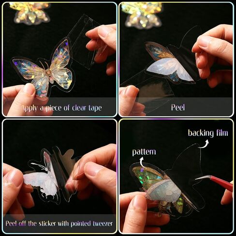 ملصقات ثلاثية الأبعاد لامعة من Dizdkizd، موضوع نافذة من الزجاج الملون في أوروبا، شفافة ومقاومة للماء، 60 قطعة من الملصقات الفنية الجمالية الكبيرة لسجل القصاصات، وصناعة البطاقات، ومجلة الكتاب المقدس، والمشروع الحرفي in Kuwait