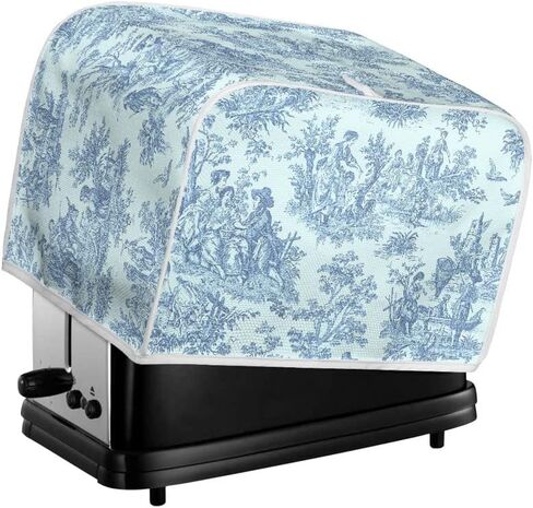 French Countryside Retro Blue Toaster Dust Cover 2 Slice Bread Maker Cover Small Appliance Toaster Dust Cover, Machine Washable in Saudi Arabia