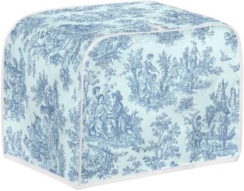 French Countryside Retro Blue Toaster Dust Cover 2 Slice Bread Maker Cover Small Appliance Toaster Dust Cover, Machine Washable in Saudi Arabia