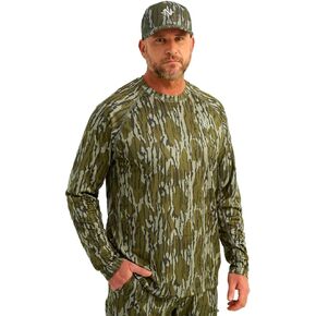 Nomad Men's Mirage Long Sleeve Crew, Performance Hunting Shirt, Mossy Oak Greenleaf, Medium in Saudi Arabia