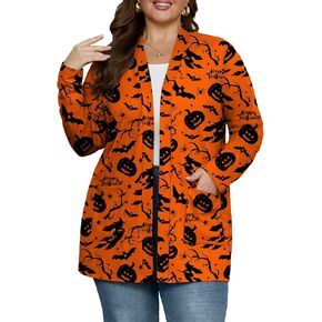 OLRIK Plus Size Cardigan For Women 2025 With Pockets Long Sleeve Casual Lightweight Jacket Open Front Cover Ups in Kuwait