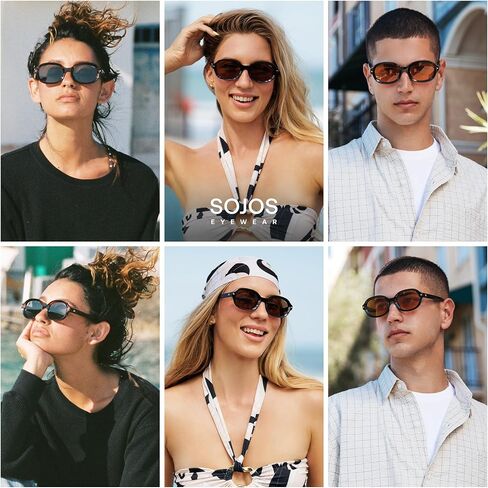 SOJOS RETRO VINTAGE OVAL ROPORSESSES WOMENS MENS 80S 90S TRENDY SUNNIES SJ2603 in Saudi Arabia