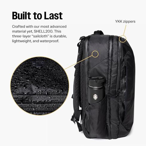 40L سفر على الظهر Pro ، Black - حقيبة سفر كبيرة الحمل للرجال والنساء - متينة ومريحة وسهلة التعبئة ، معتمدة من شركات الطيران مع مقصورة الكمبيوتر المحمول in Saudi Arabia