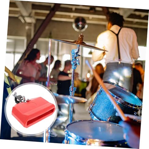 Red 6-Inch Cowbell for Drum Set Percussion Instrument Accessory Sturdy and Wear-Resistant for Musicians Suitable for Drumming and Performance in Saudi Arabia