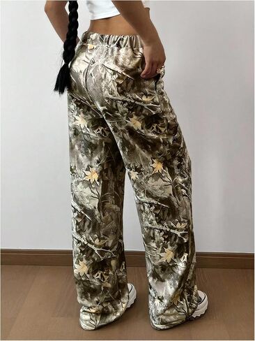 SOLY HUX Girl's Camo Pants Elastic Waist Baggy Wide Leg Y2k Sweatpants with Pockets Casual Streetwear in Saudi Arabia