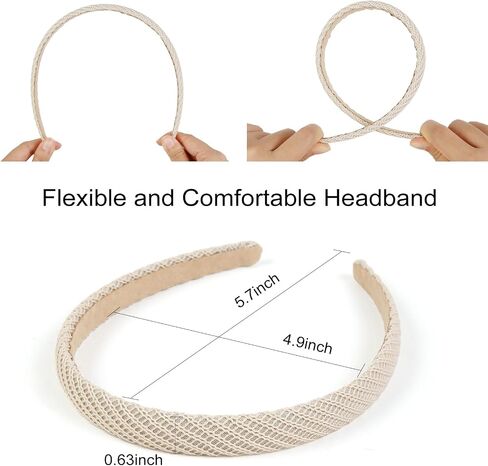 Headbands for Women Thin Knitted Hairbands Fashion Non Slip Headband for Women's Hair Cute Solid Colors Hair Accessories 4 PCS in Kuwait